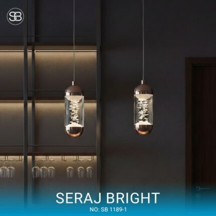 معلقه ليد كريستال باطراف ذهبيه